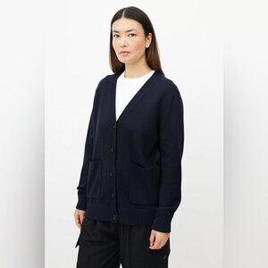 Filippa K Fine Merino Wool Navy Button Up Cardigan Size M